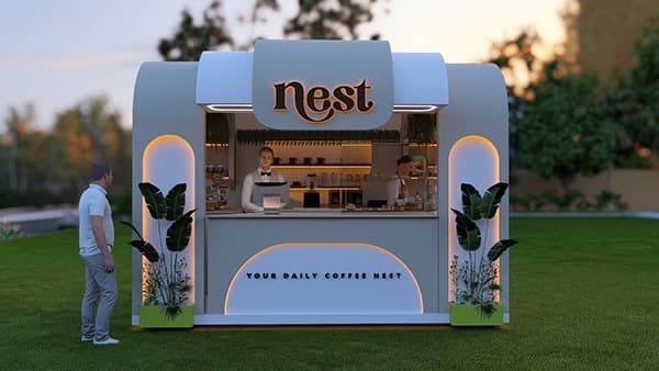 Completed exhibition booth after execution